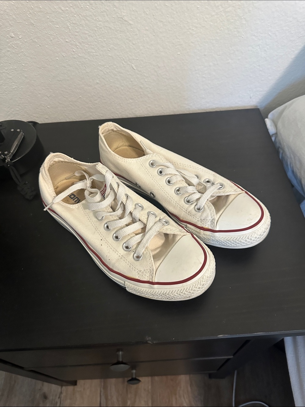 Converse white low-top sneakers